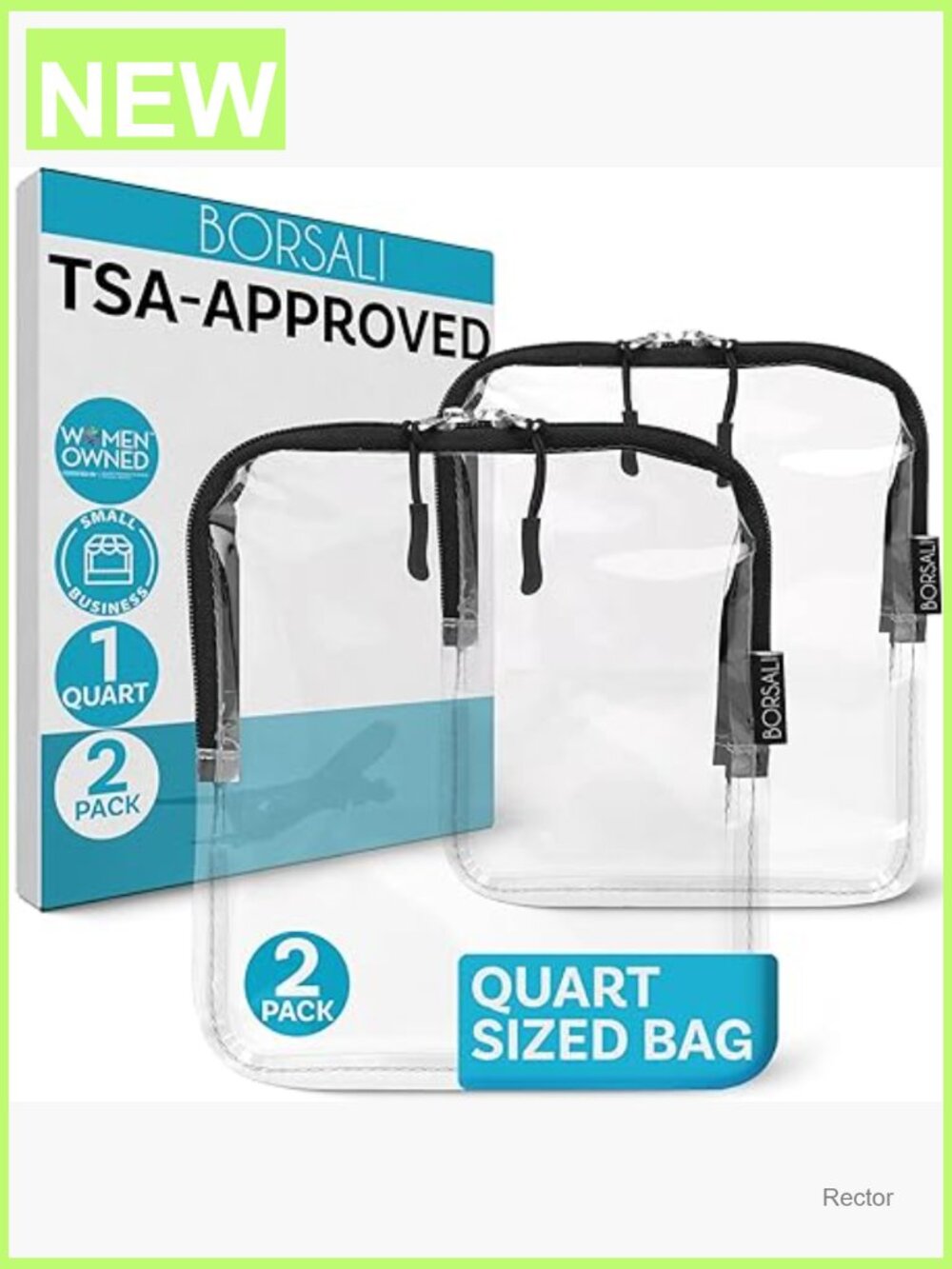 Clear TSA Approved Toiletry Bag Quart Size Travel Organizer 2 Pack